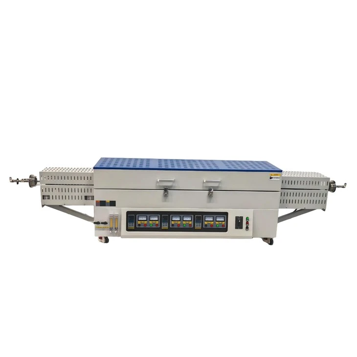 1200C 3 Zon Pemanasan Relau Tiub Berputar Vakum CVD