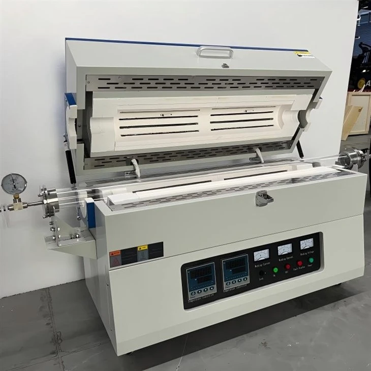 High Vacuum High-pressure Belt CE Certificate Dual Temperature Zone Tube Furnace suppliers